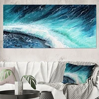Navy Blue Ocean Waves with White Seafoam I Canvas Wall Art Print