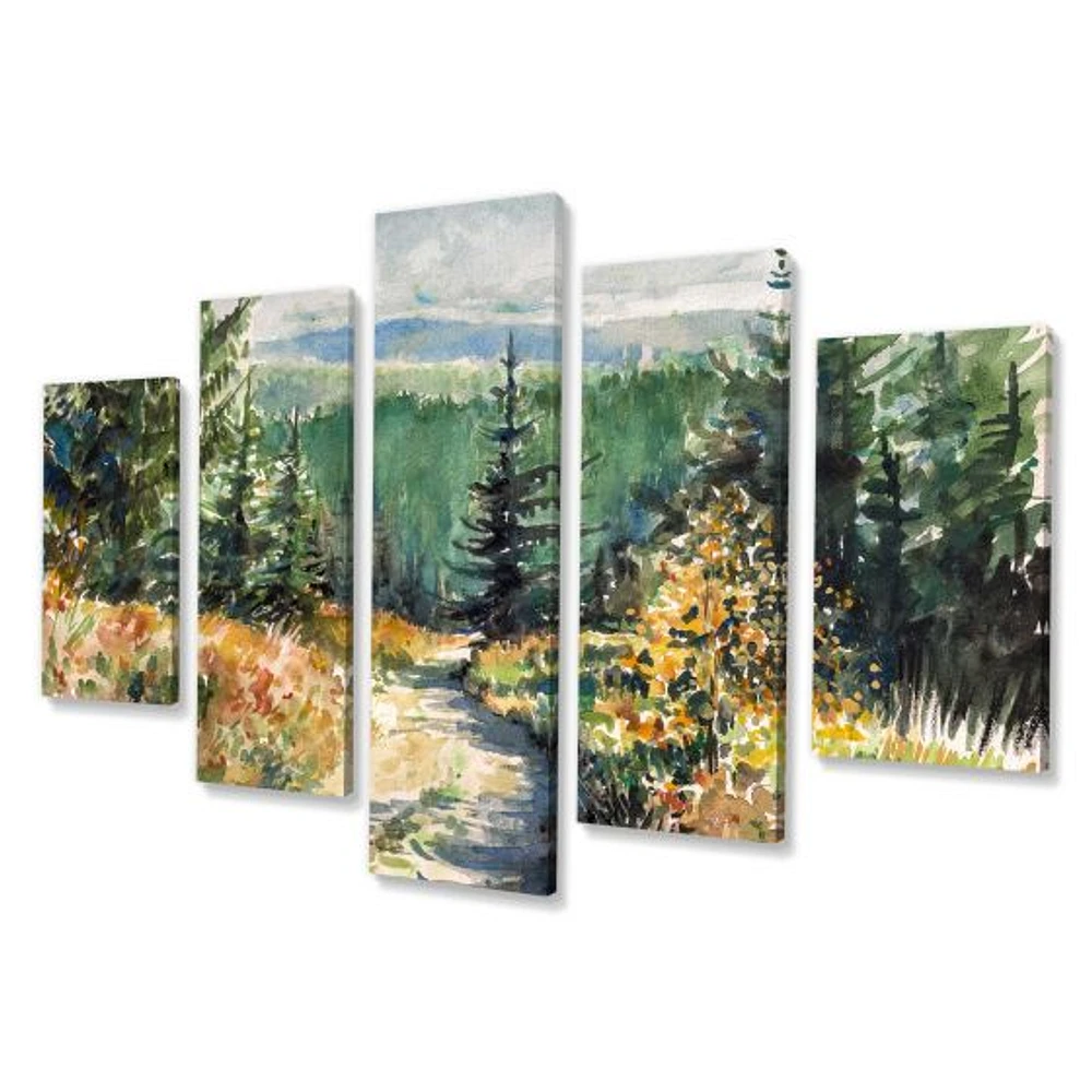 With Road Mountains Canvas Wall Art Print
