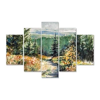 With Road Mountains Canvas Wall Art Print