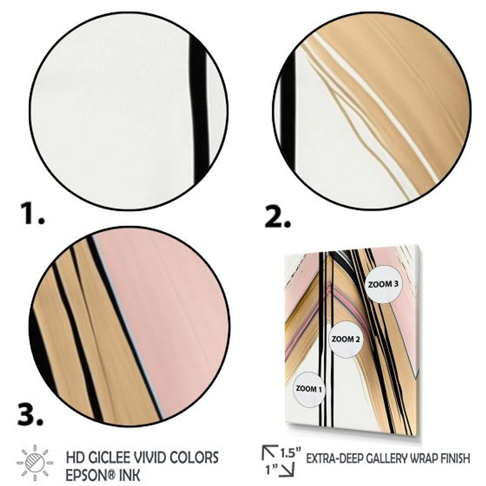 Minimalism Pink And Gold Cubic Fusion IX Wall Art