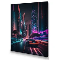 Futuristic Miami Neon Art Wall