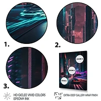 Futuristic Miami Neon Art Wall