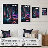 Futuristic Miami Neon Art Wall