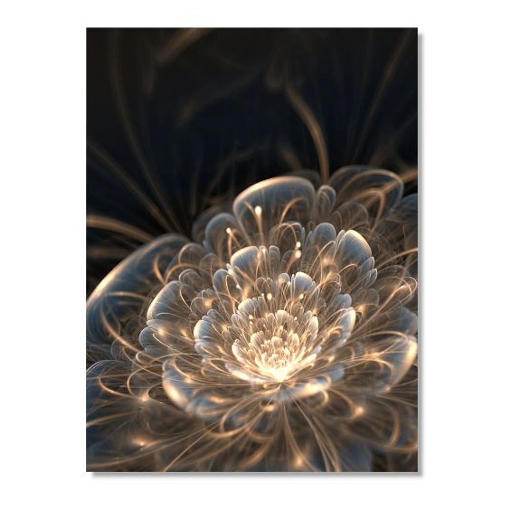 Fractal Flower with Golden Rays  Canvas Art Print