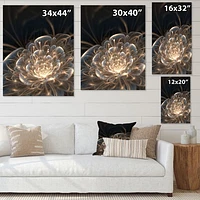 Fractal Flower with Golden Rays  Canvas Art Print