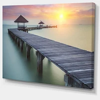 Wooden Sea Bridge and Sunset  Wall Art