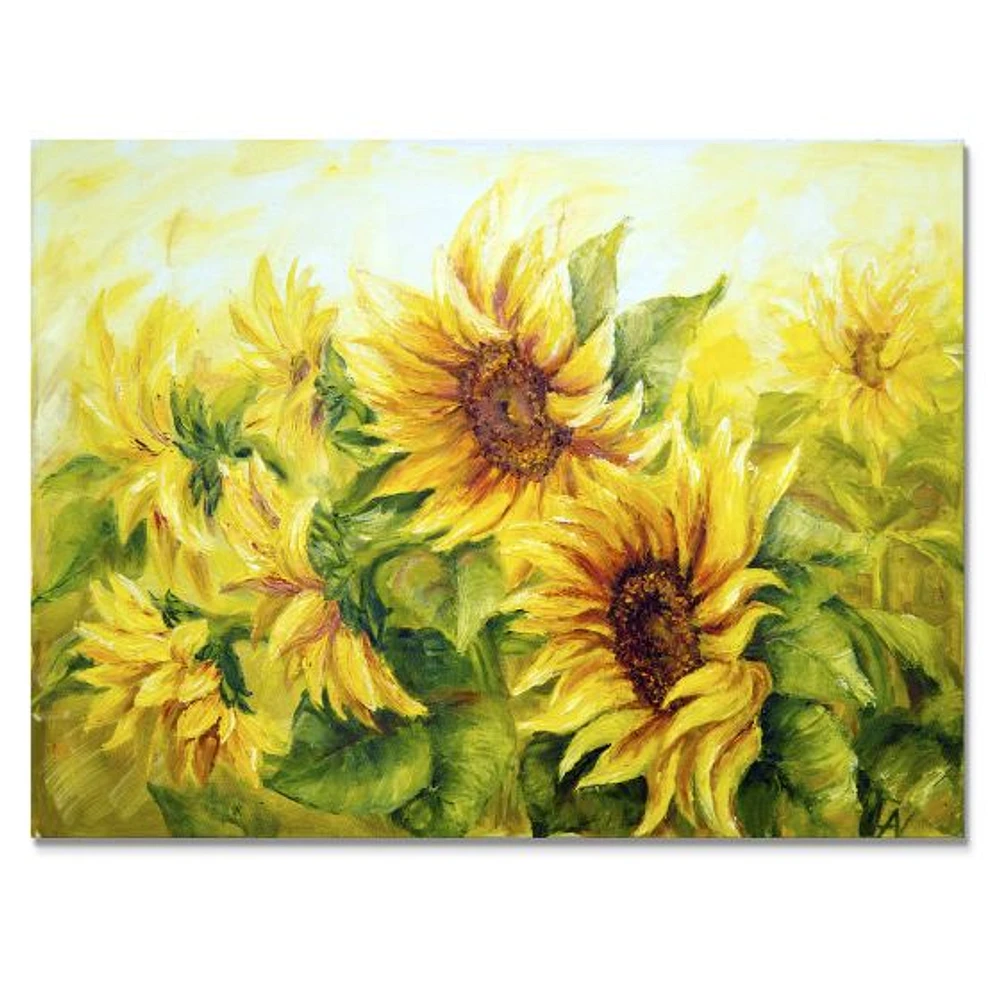 Bright Yellow Sunny SunFlowers Canvas Print