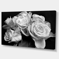 Bunch of Roses Black and White Canvas Art Print