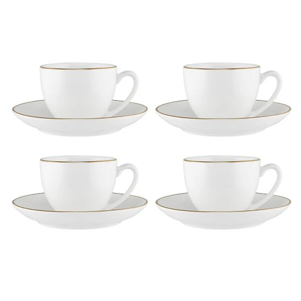 Maxwell & Williams ensemble de 4 tasses et soucoupe « White Gold »
