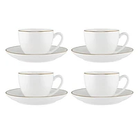 Maxwell & Williams ensemble de 4 tasses et soucoupe « White Gold »