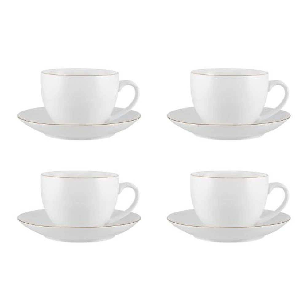 Maxwell & Williams ensemble de 4 tasses et soucoupe « White Gold »