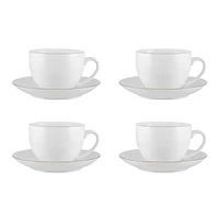 Maxwell & Williams ensemble de 4 tasses et soucoupe « White Gold »