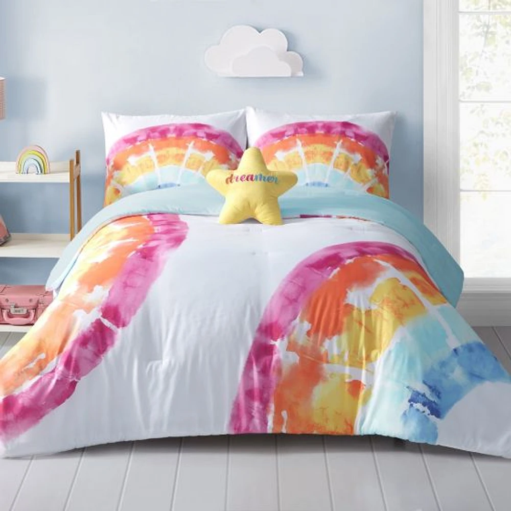 Tie Dye Rainbow Comforter Set