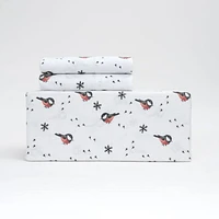 Winter Birds Flannel Sheet Set
