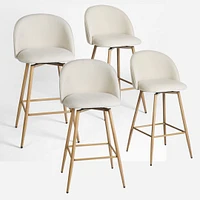 Modern Fabric Counter Barstools, Set of 4 - Beige