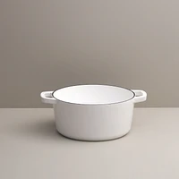 3.5Q Dutch Oven - White with Gold Knob