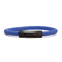 Luenzo Bleu De France Genuine Leather Single Wrap Bracelet