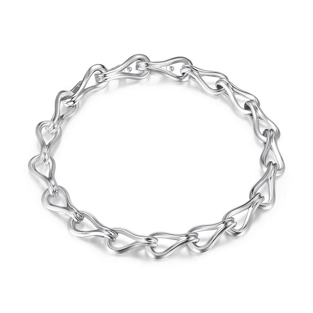 ELLE Sterling Silver Interlocking Link Bracelet