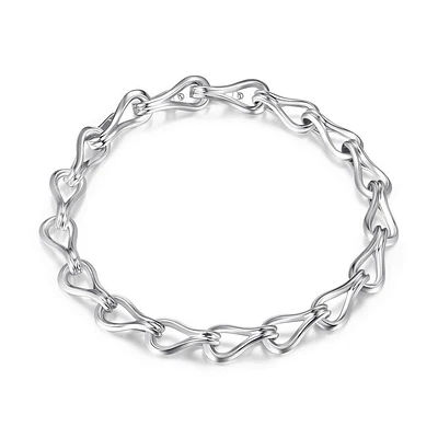 ELLE Sterling Silver Interlocking Link Bracelet