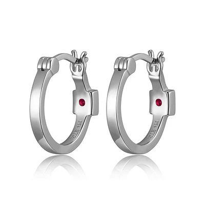 ELLE Sterling Silver 15mm Polished Hoop Earrings