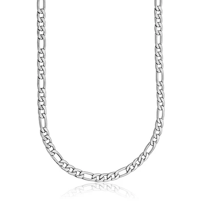 STEELX Stainless Steel 6mm Figaro Chain Necklace 24"