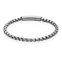 STEELX Stainless Steel 5mm Matte Round Box Chain Bracelet 8.5"