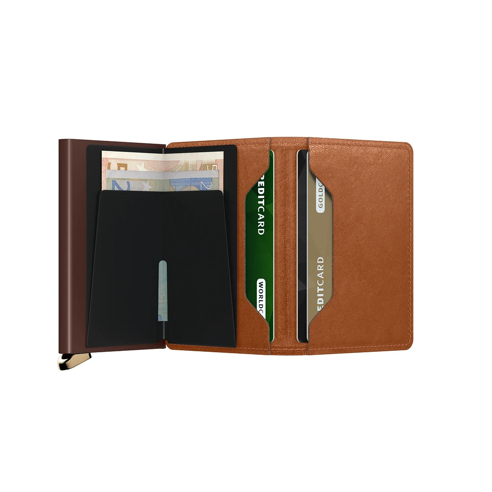 Secrid Emboss Lines Slimwallet - Cognac