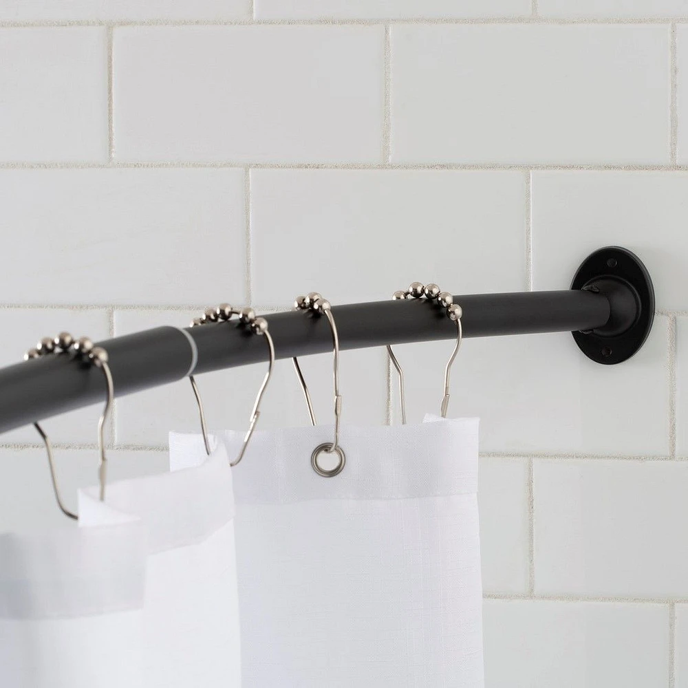 Tringle à rideau de douche courbée noire