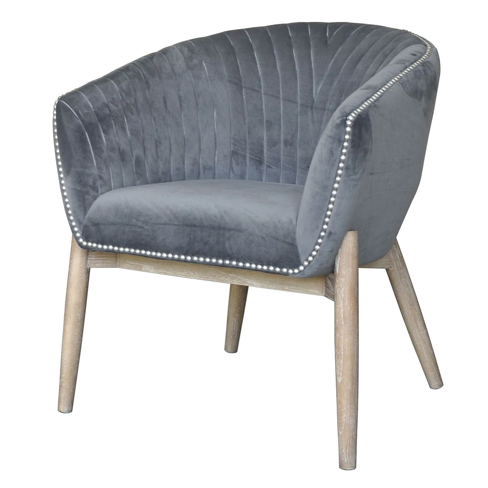 Nadia Grey Velvet Club Chair