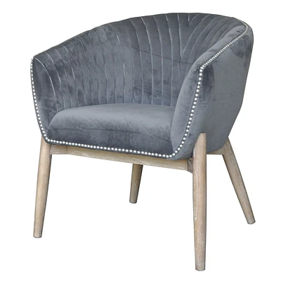 Nadia Grey Velvet Club Chair