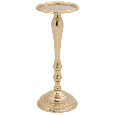 Elegance Antique Gold Pillar Candle Holder