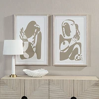 Cybel 24.1" Wide Wall Art with Wood Frame, Walnut