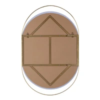 Ecru 40" Tall Pill Oval Mirror, Satin Brass