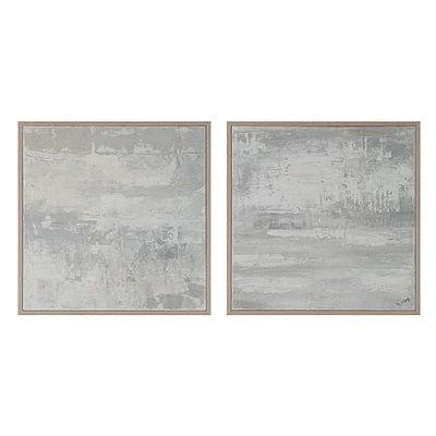 Heleni 30" Wide Canvas Art with Wood Frame, Cream
