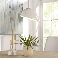 Corio 11.75" Wide 1-Light Chandelier, Glossy Off-White