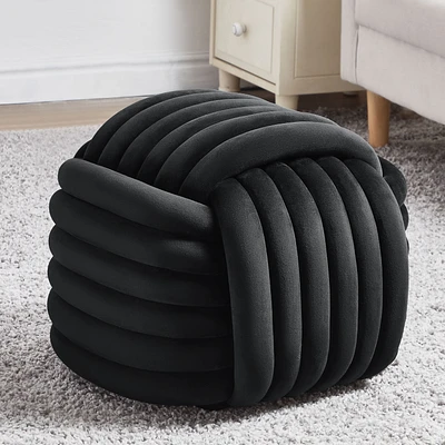 JESSICA Knot Ottoman - Black