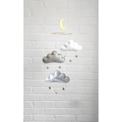 Cloud & Star Mobile - White, Grey & Silver