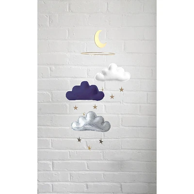 Cloud & Star Mobile - White, Navy & Silver