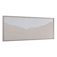 Bobier 60" Wide Wall Art with Wood Frame, Cream