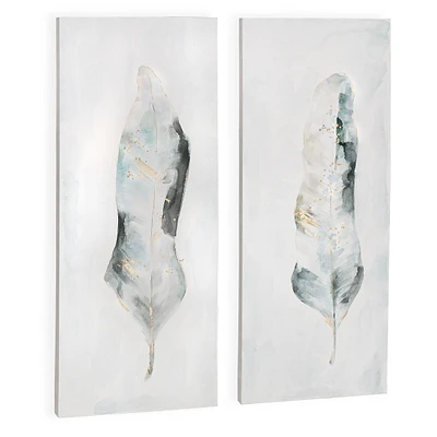 Plume Set of 2 Hand Painted Canvas