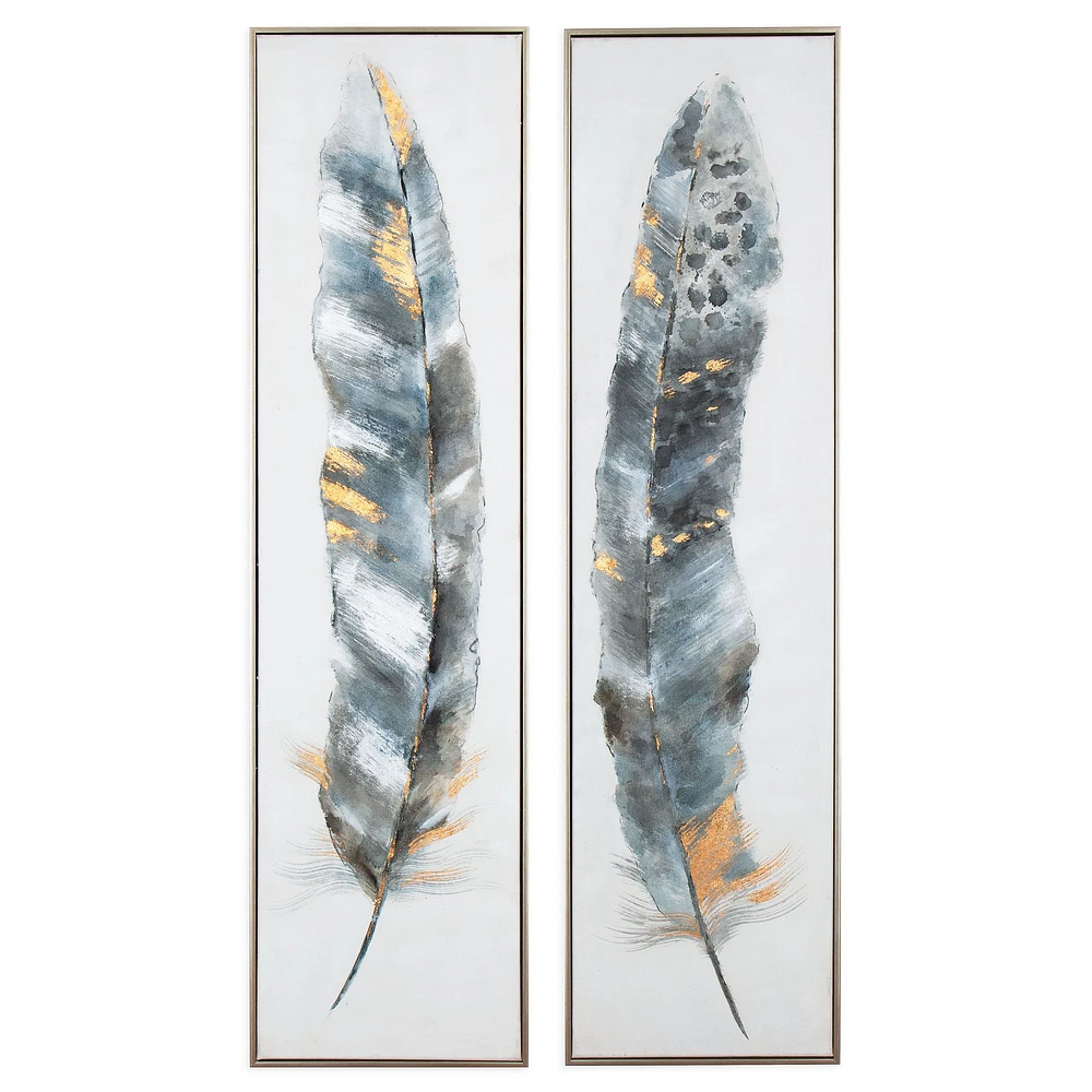 Ensemble de 2 toiles peintes à la main « Calamus »
