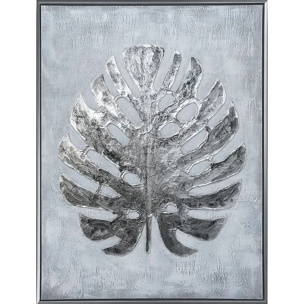 Toile peinte à la main « Silver Jungle I »