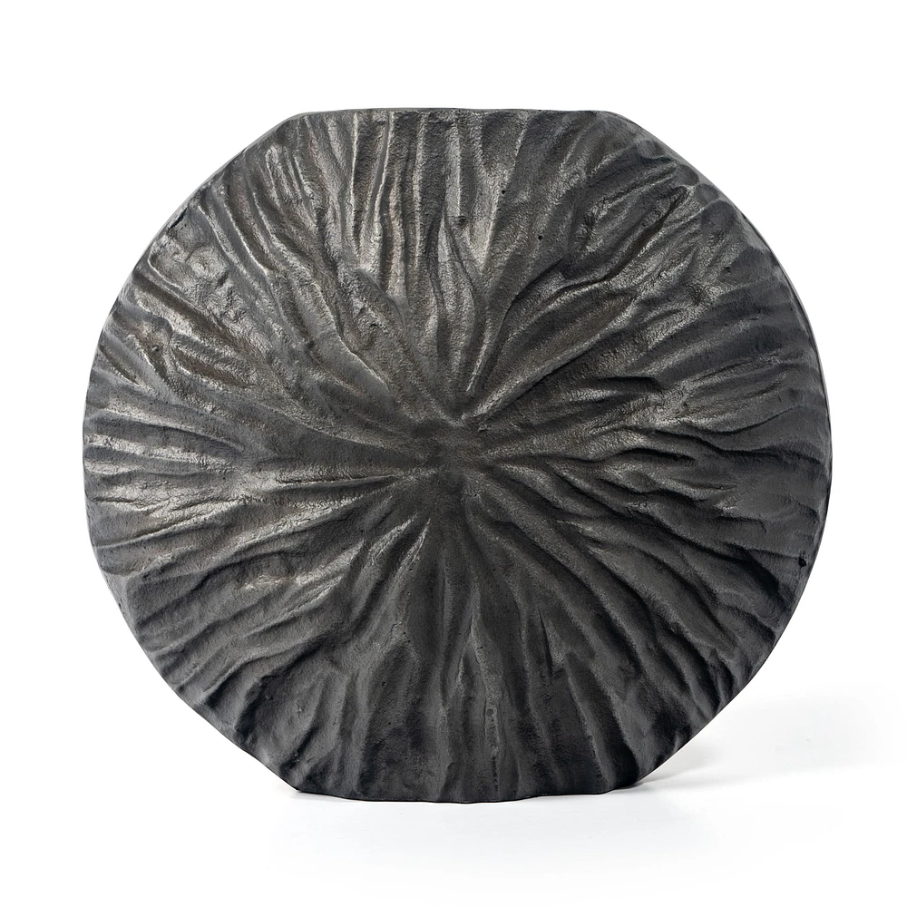 Cadence 10" Large Grey Metal Table Vase