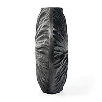 Cadence 10" Large Grey Metal Table Vase