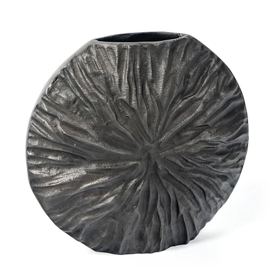 Cadence 10" Large Grey Metal Table Vase