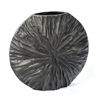 Cadence 10" Large Grey Metal Table Vase
