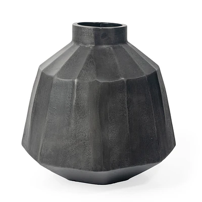 Artemis 11" Metal Table Vase Large Grey
