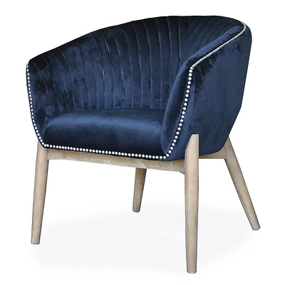 Nadia Blue Velvet Club Chair