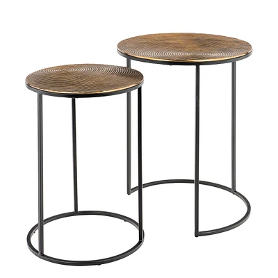 Set of 2 Othello Metal Nesting Tables
