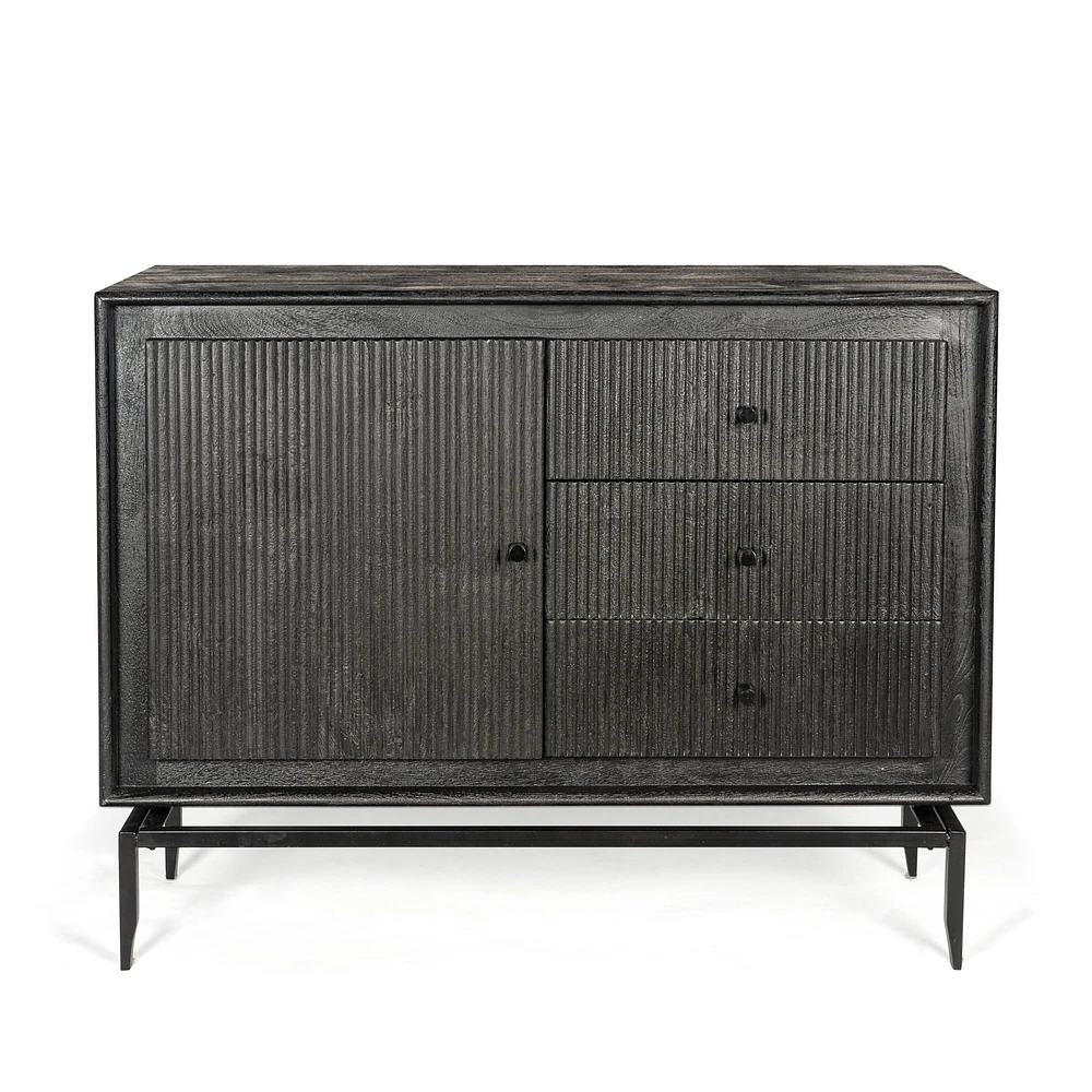Armoire d'appoint en bois à 3 tiroirs « Camilo » - Noir